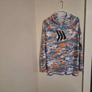 gillz long sleeve tee grey orange medium